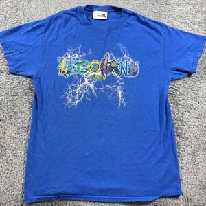 Legoland Florida T-Shirt Mens Medium Blue Graphic Lightning Souvenir‎ 2012 Tee